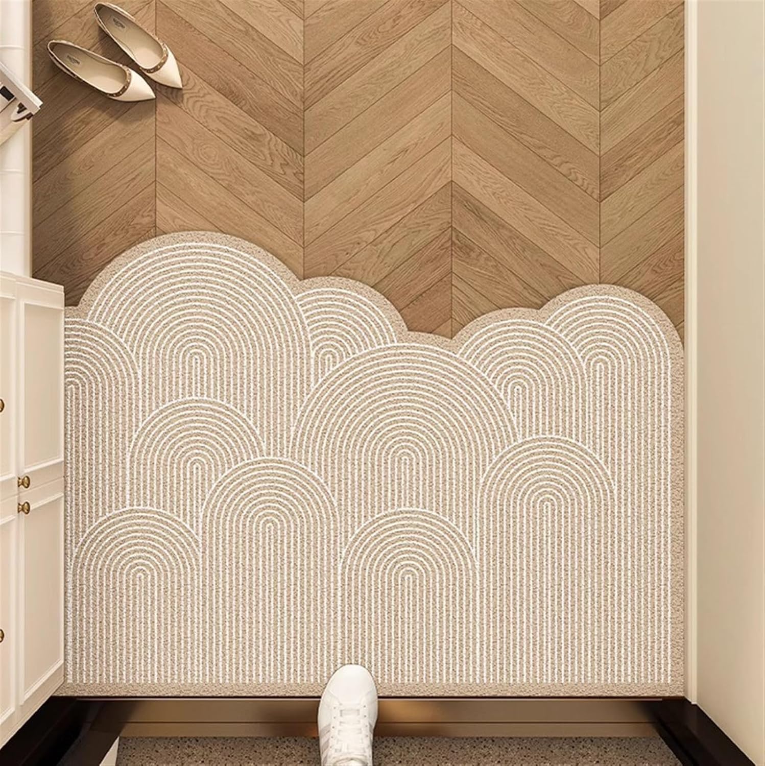 Front Door Mat Outside Entrance Non Slip Shower Mat for Bathroom Floor Bathroom Mat PVC Coil Mat(B,15.7x23.6in)