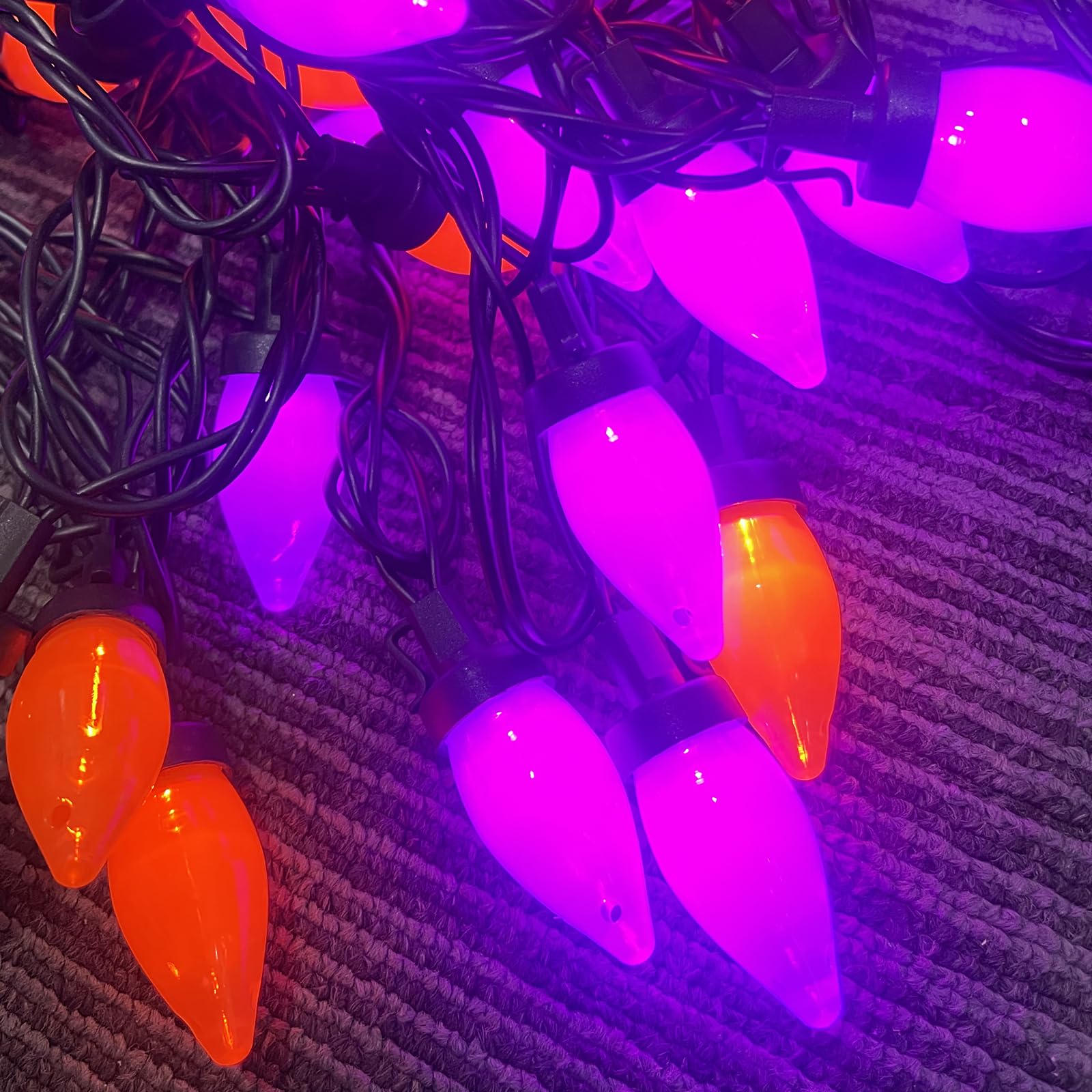 Purple and Orange Halloween Lights, 26Ft Halloween Outdoor