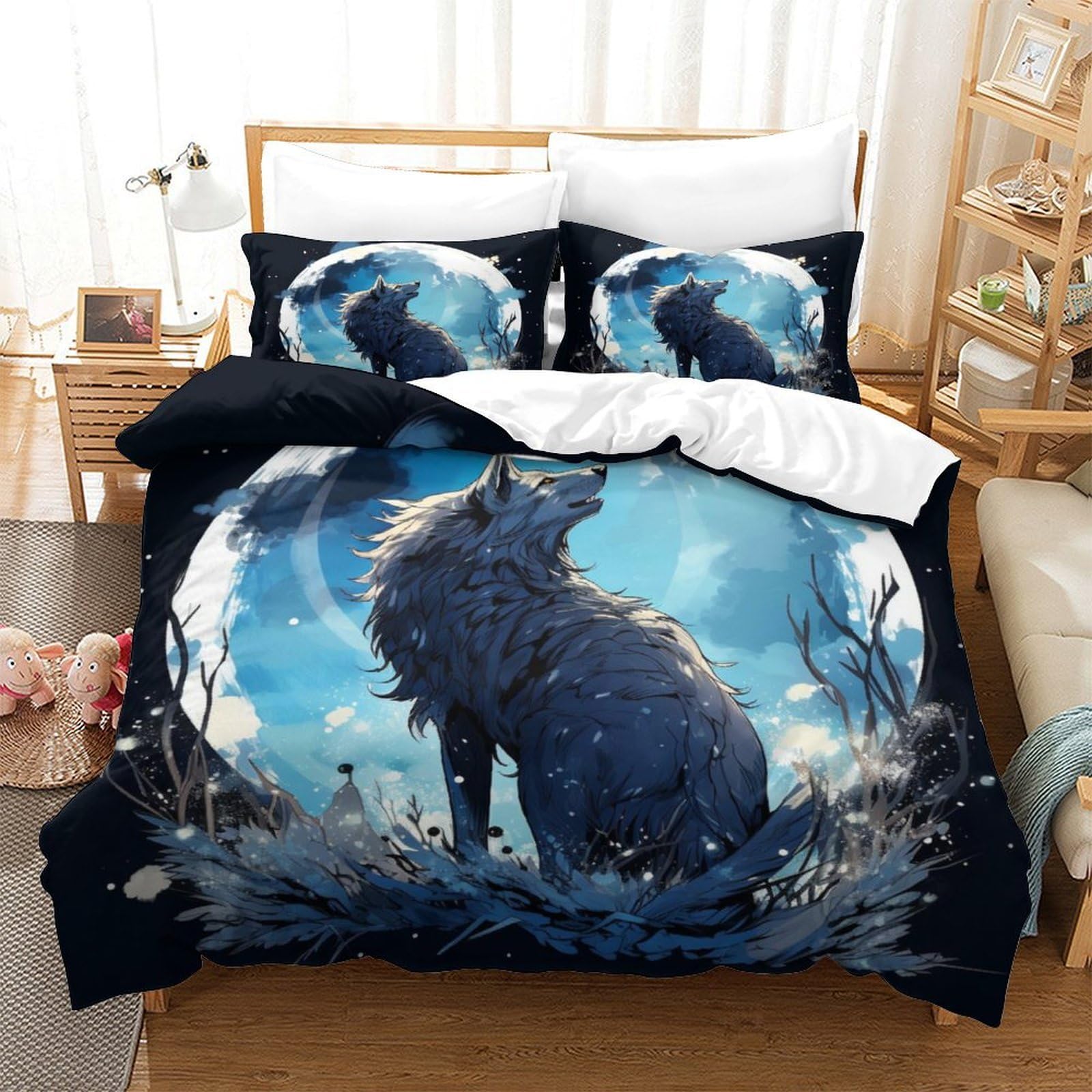 Housse de couette loup 3D pour transformer l'ambiance d'une chambre ado