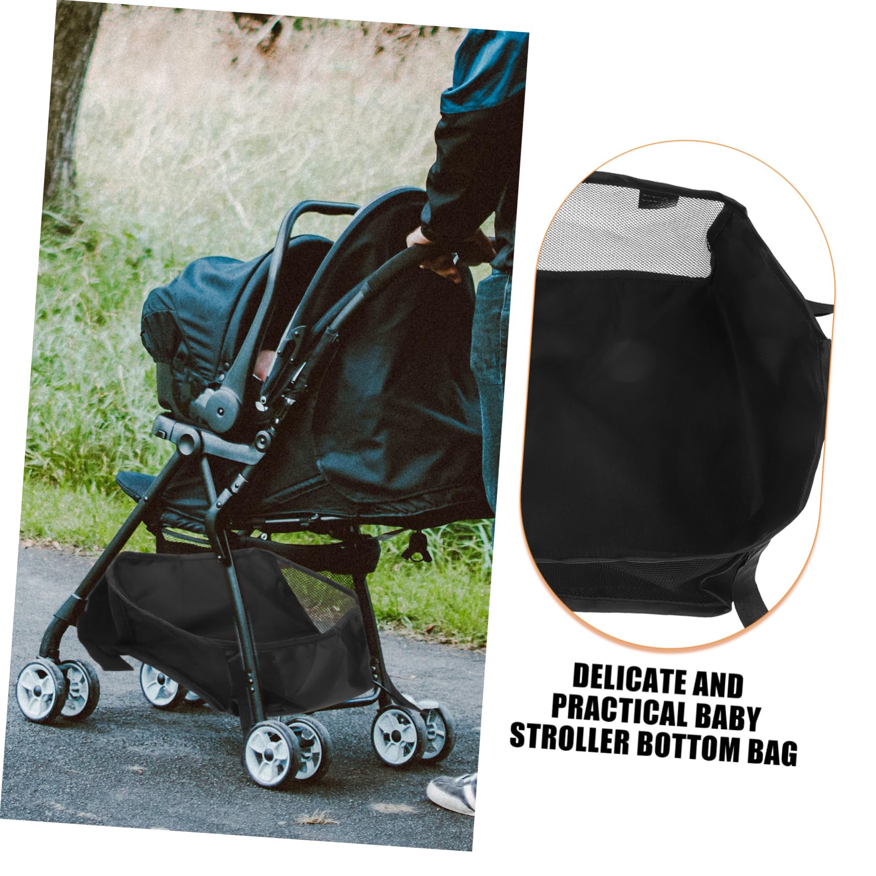 Organizer Inferiore e Biberon Borsa Portaoggetti per Passeggino Cestino Porta Pannolini Oxford Resistente Leggero e Pratico per Genitori in Viaggio