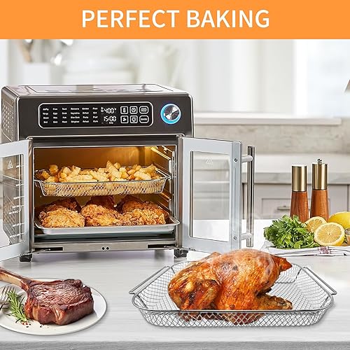 Miniatura 7 de Piezas de repuesto para freidora de aire Emeril Lagasse Everyday 360 26 QT Extra grande, accesorios de freidora de aire de acero de 12.5''×10.2''