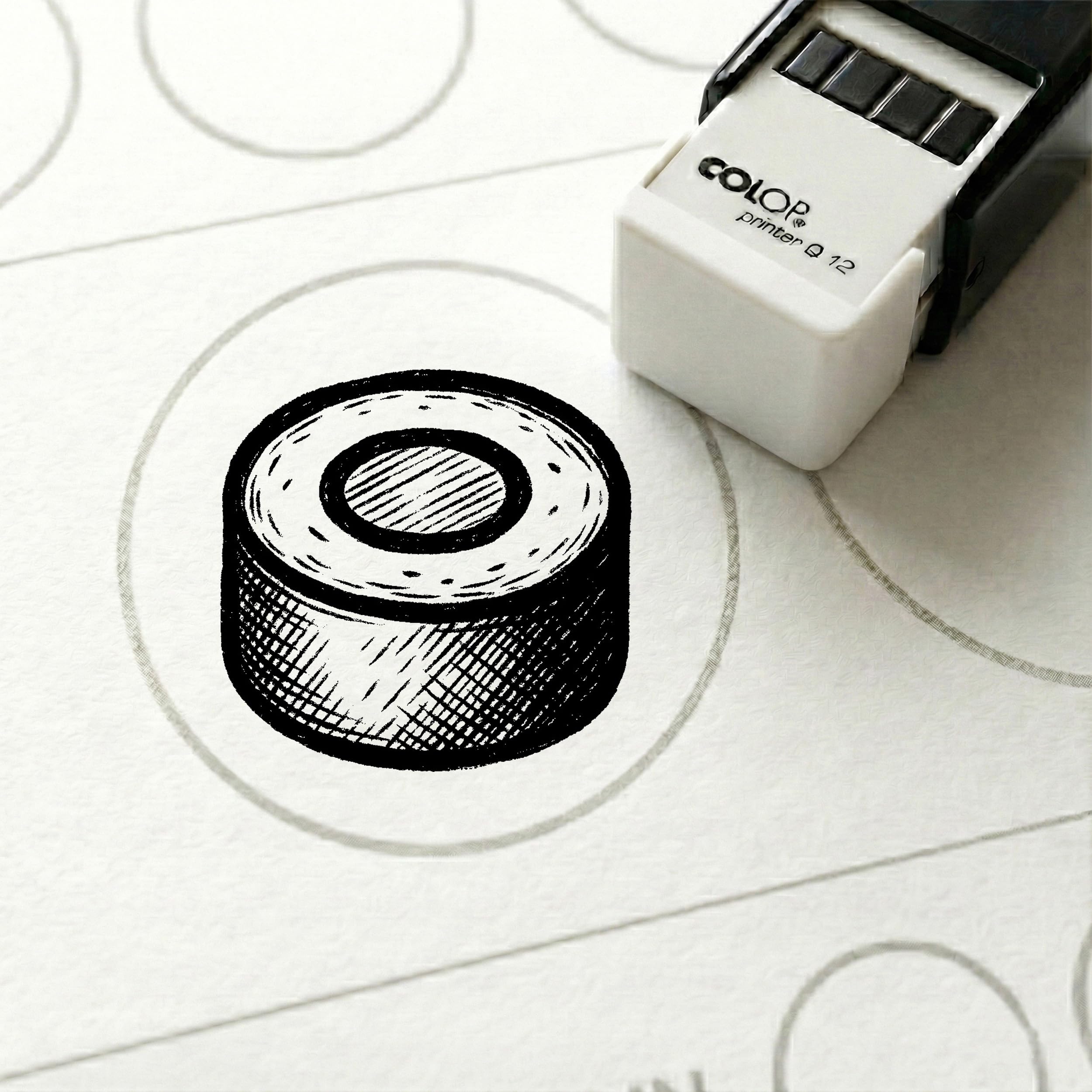 Dekolando Bonus Stamp Sushi Roll 10 x 10 mm - Bonus Card Stamp for Sushi Restaurant Japanese Restaurant Asia Bistro Running Sushi - Stamp Bonus Card Customer Card Stamp Card