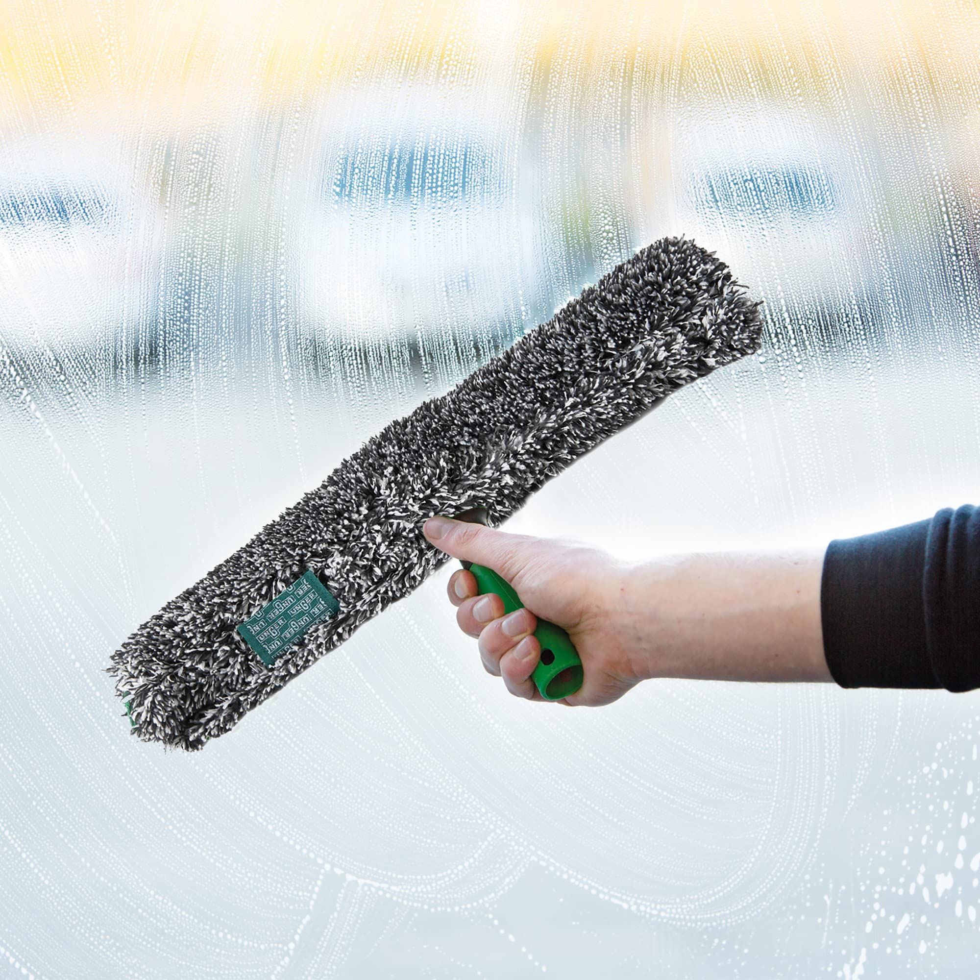 Unger ErgoTec BC350 Lave-Glace Power avec Housse en Microfibre 100% Polyester, Manche bi-composant, Housse avec Fermeture Velcro, pour fenêtres sans Traces Largeur 35 cm