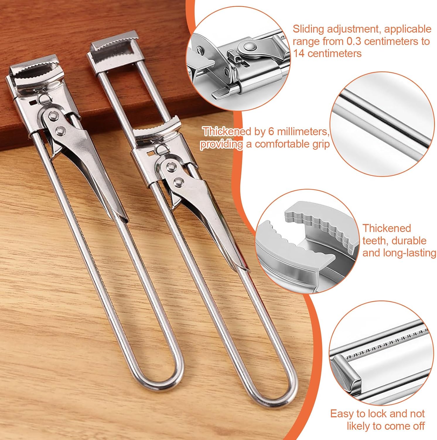 2 Pieces Adjustable Multifunctional Bottle and Jar Opener, Can Opener and Bottle Opener, Stainless Steel Manual Can Opener, Can Opener for Elderly, Weak Hands, Bottle Opener image 4