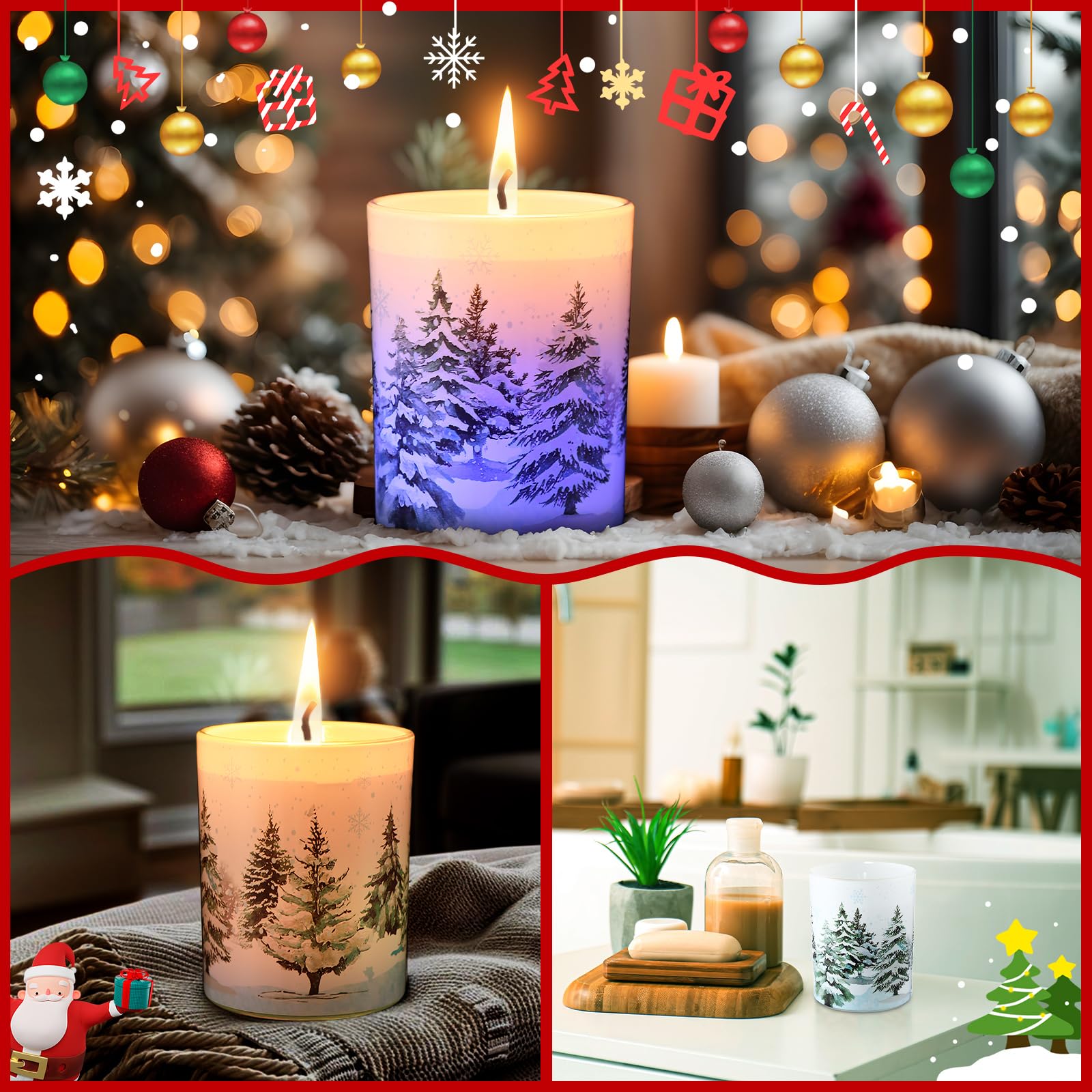 クリスマス  キャンドル Amazon.co.jp: ElectricWise クリスマス香りキャンドル お祝いの香り
