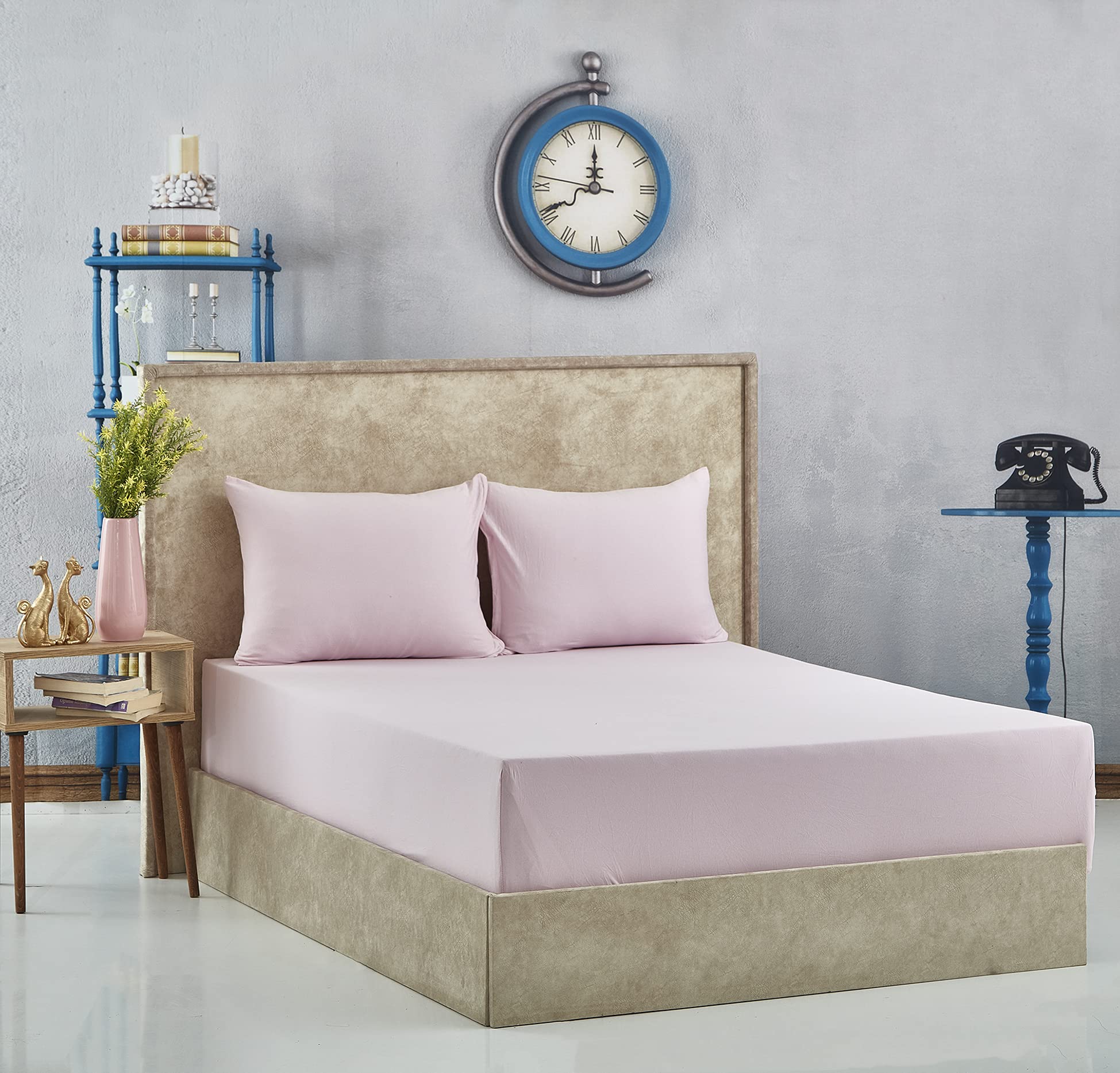Komfort Home Battal Boy Pamuklu Penye Lastikli Çarşaf Seti 200x200 cm