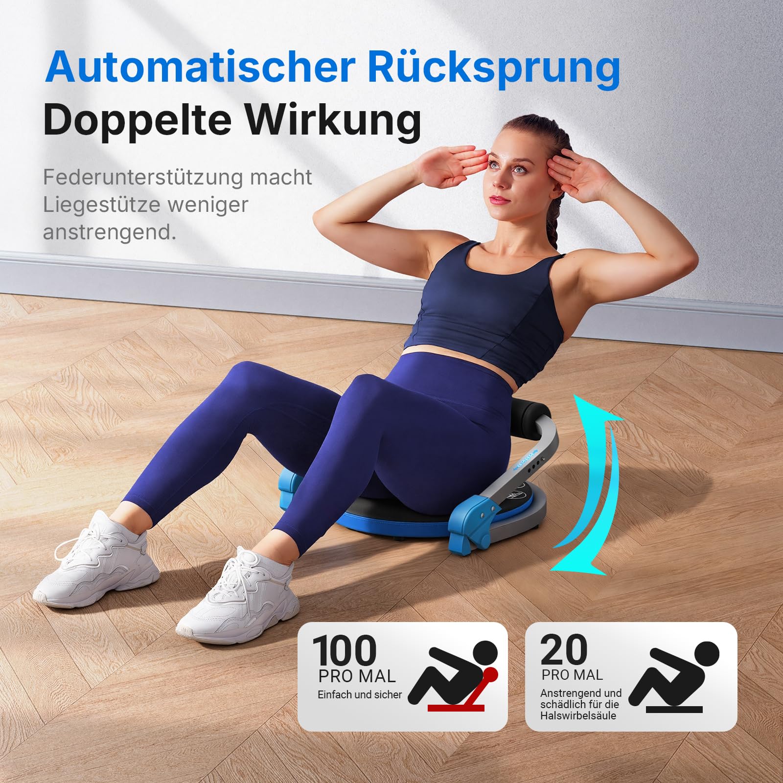 MERACH Bauchtrainer für Zuhause – Bauchmuskeltrainer mit 3 Einstellbaren Widerstandsstufen, Bauchtrainer Bauch Trainingsgerät für das Core Training Fitnessgeräte für Zuhause