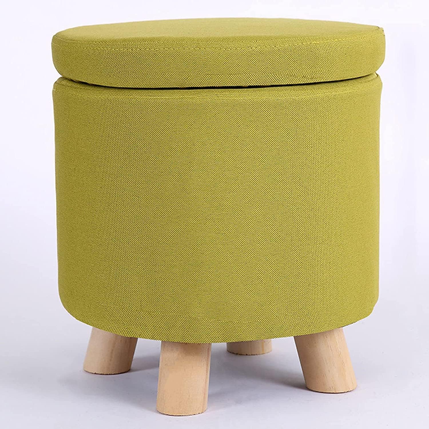 Coffre de rangement bas pour ranger les jouets | Petit pouf rond vert