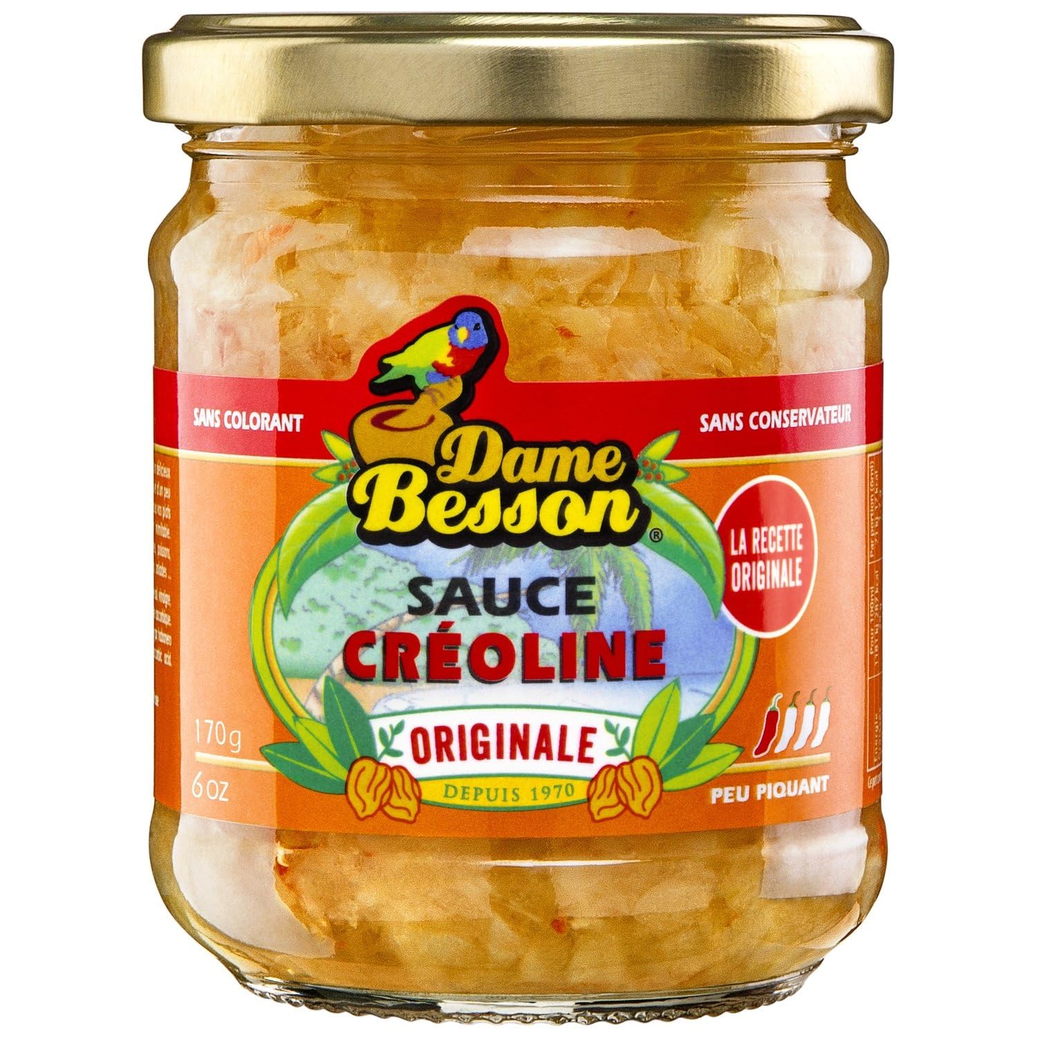 DAME BESSON – Sauce Creoline Authentique au Goût Intense, Parfaite pour Relevez Vos Plats (Pot 170g) - Le Lot De 3