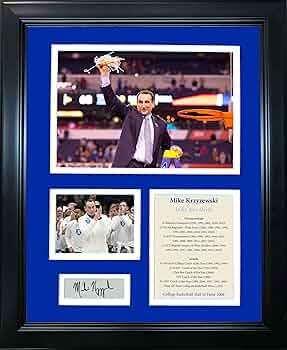 Mike Krzyzewski Coach K Auto NBA サイン カード Amazon.com: Framed Mike Krzyzewski Coach K Hall of Fame Duke Blue