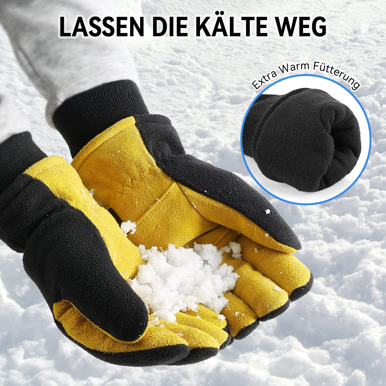 OZERO Guantes de esquí para hombre y mujer, guantes térmicos de invierno, impermeables y resistentes al viento, perfectos para esquí, snowboard, motocicleta, bicicleta y actividades al aire libre