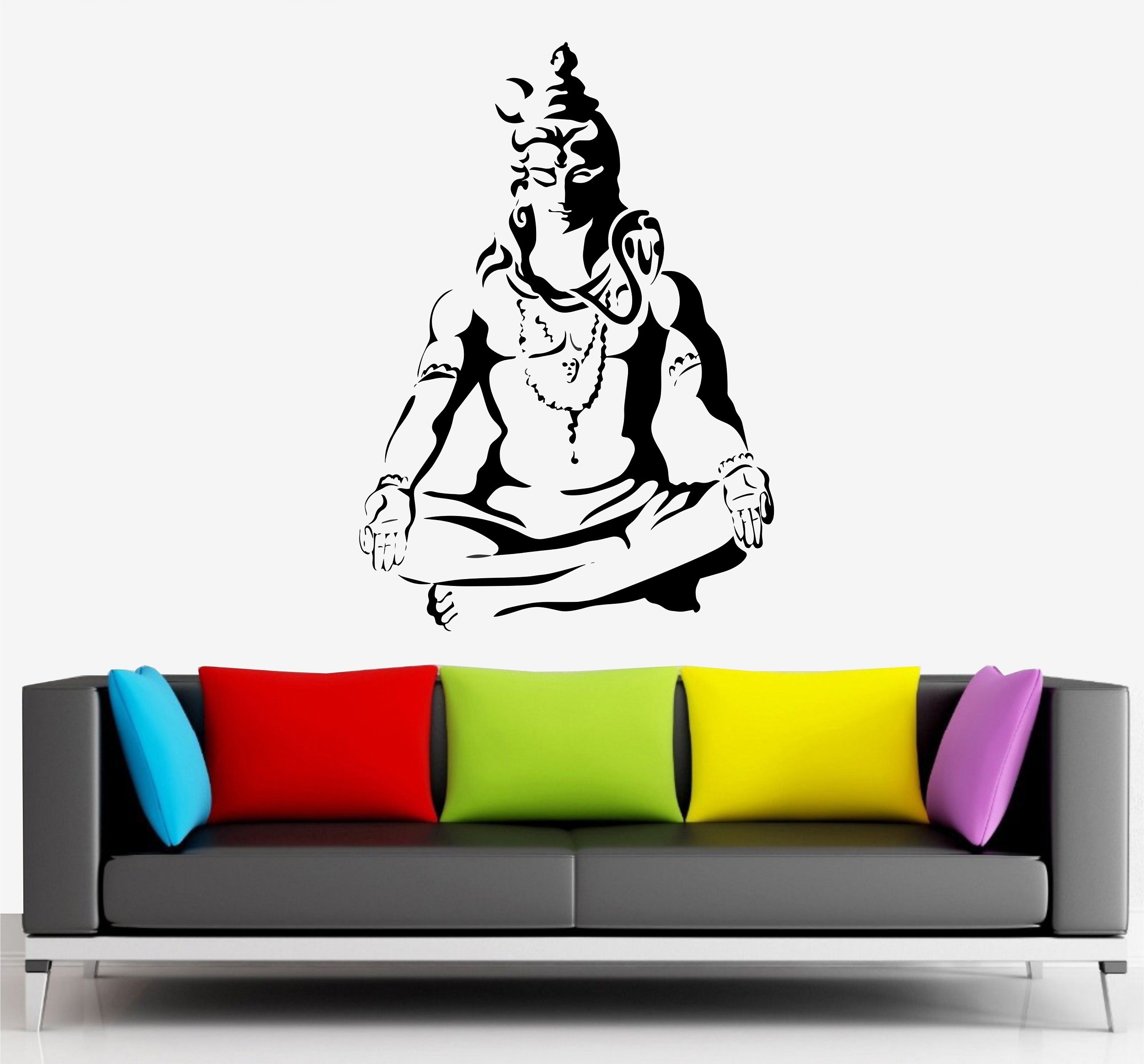 Asmi Collections PVC Wall Stickers Meditating God Shiva-image-14