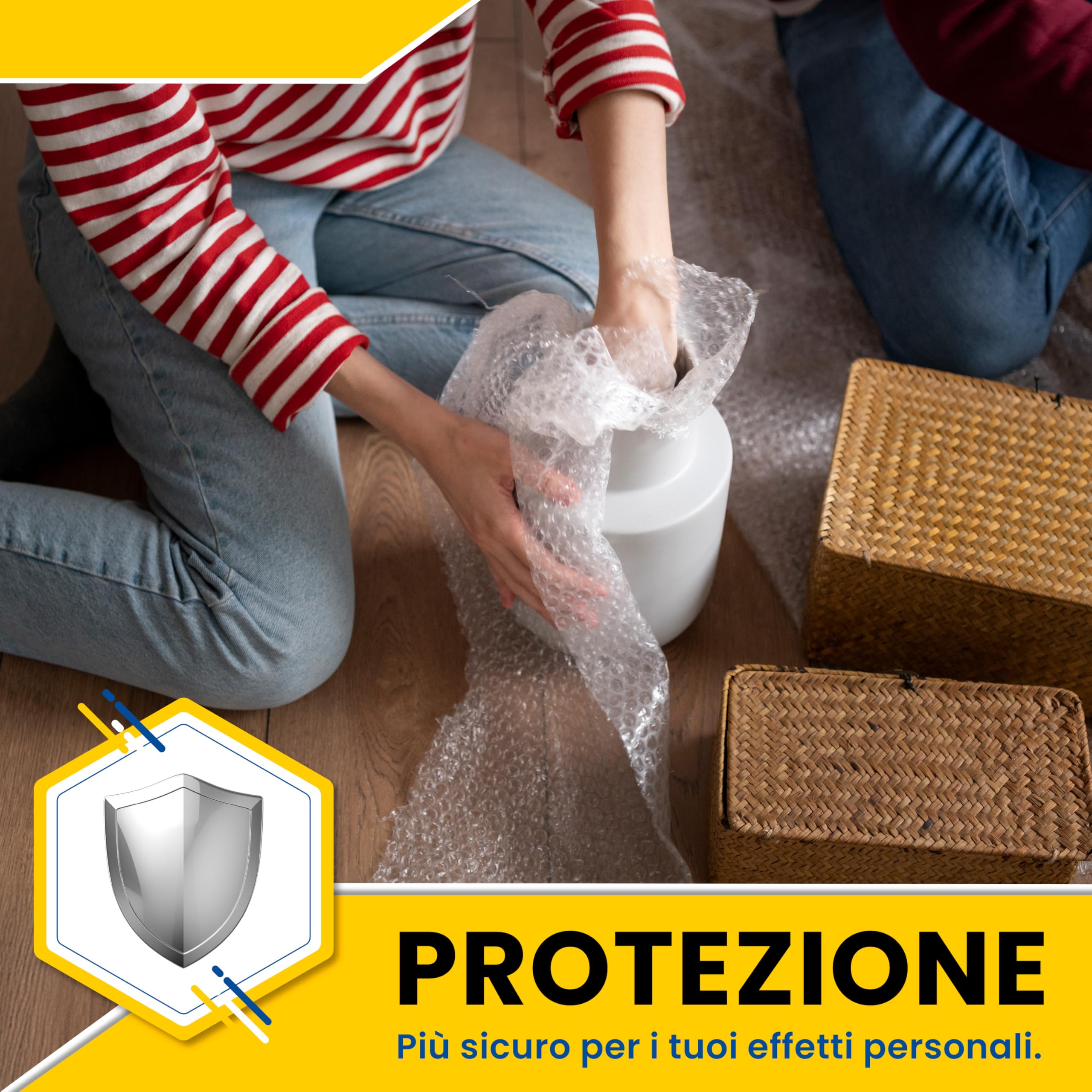 Rotolo di Pluriball Imballaggio 100 cm x 50 m | Ideale per Imballaggio, Traslochi, Protezione