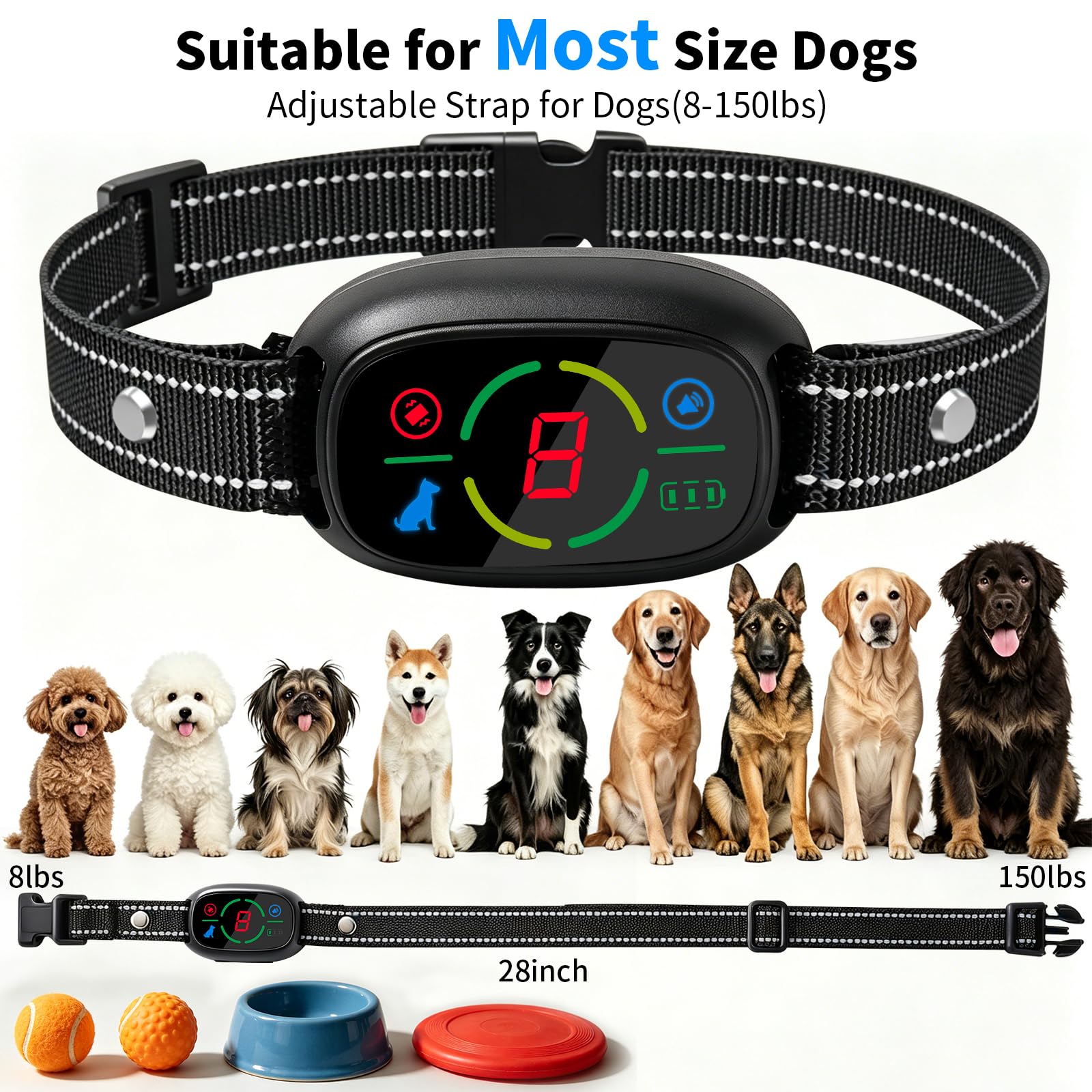 Dog Bark Collar for Large Medium Small Dogs 8-150lbs 1Pack - Image 4