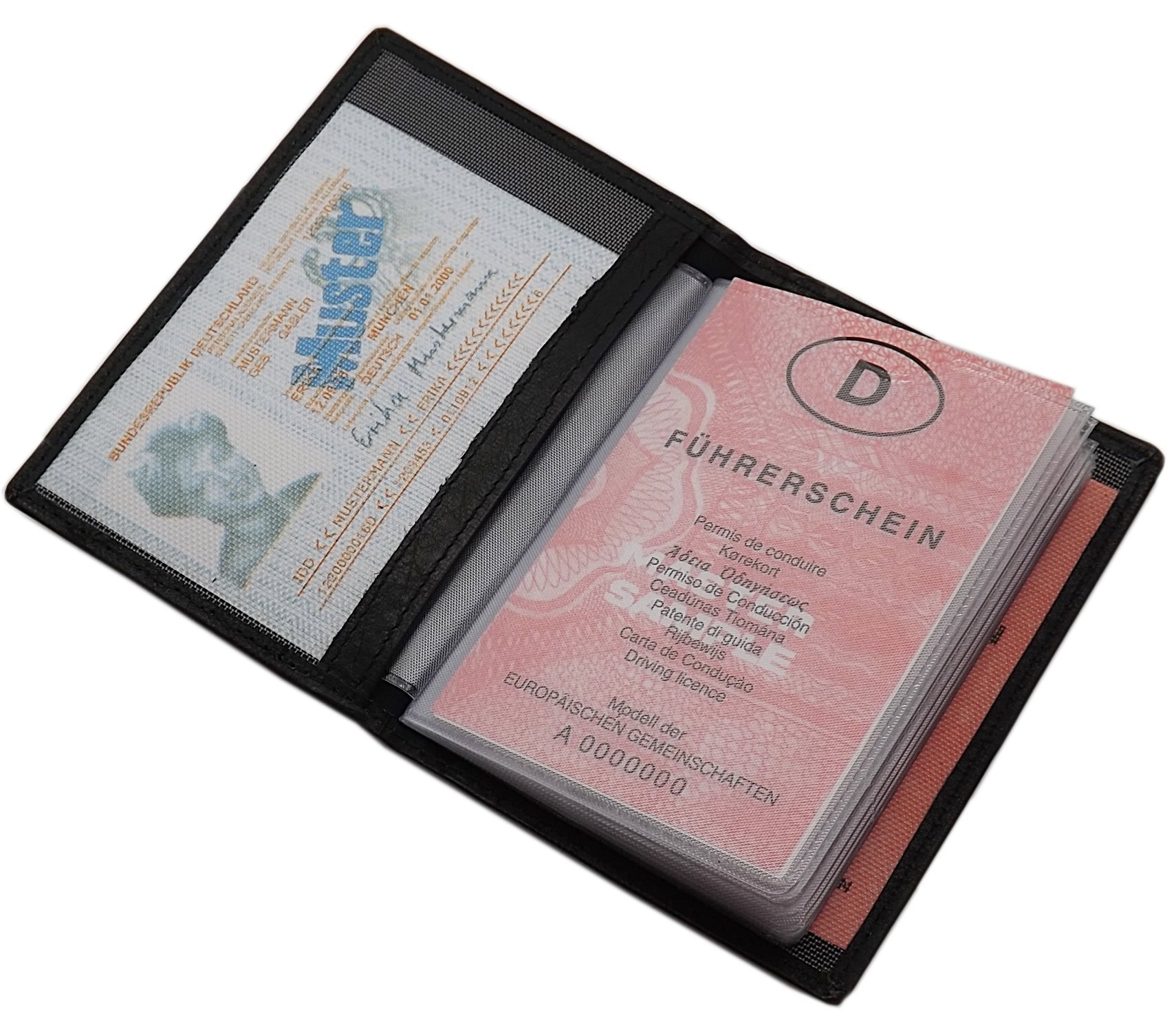 myledershop MJ-Design-Germany etui na kartę ID ze skóry cielęcej lub bawolej, 9 x 1 x 12,5 cm, 12.5 cm x 8.99 cm x 0.99 cm, Klasyczny