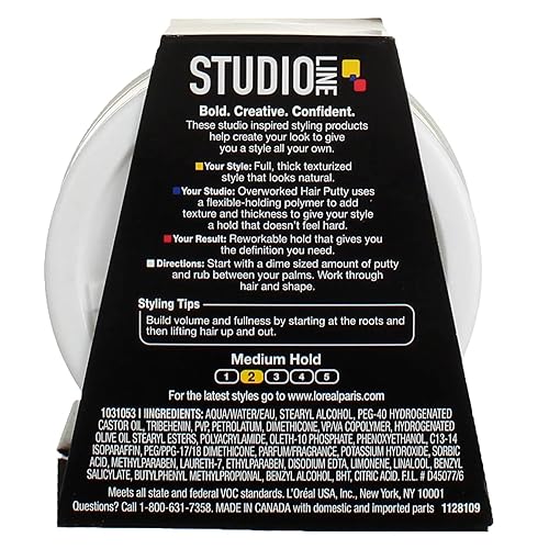 Miniatura 9 de L'Oreal Paris Studio Line Masilla para el cabello con exceso de trabajo, 1.7 onzas (paquete de 5)