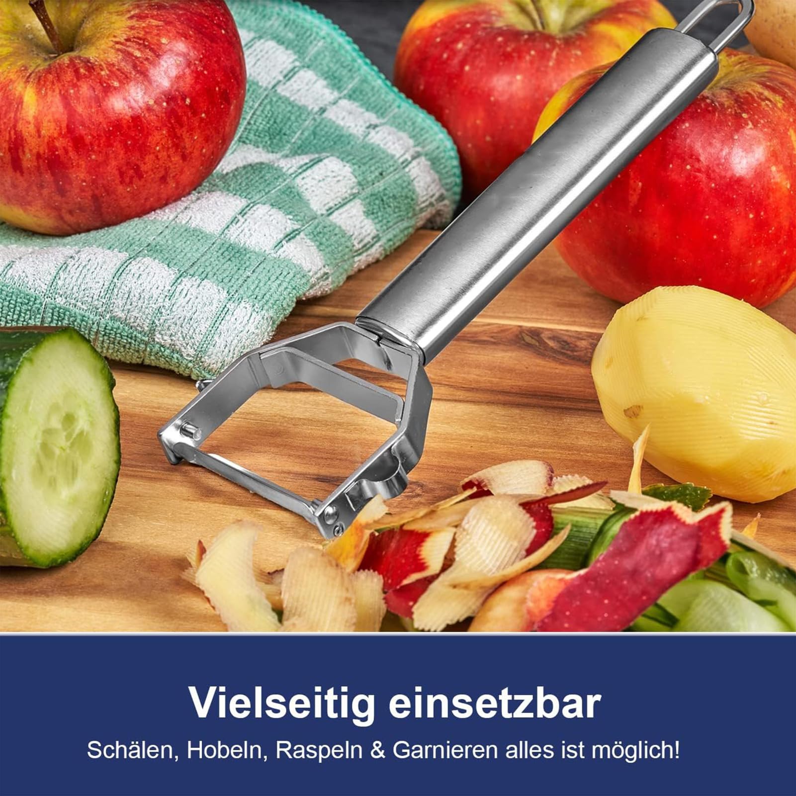 Pelador y rallador 2 en 1 de Acero Inoxidable, un pelador y rallador Multifuncional Adecuado para Frutas y Verduras