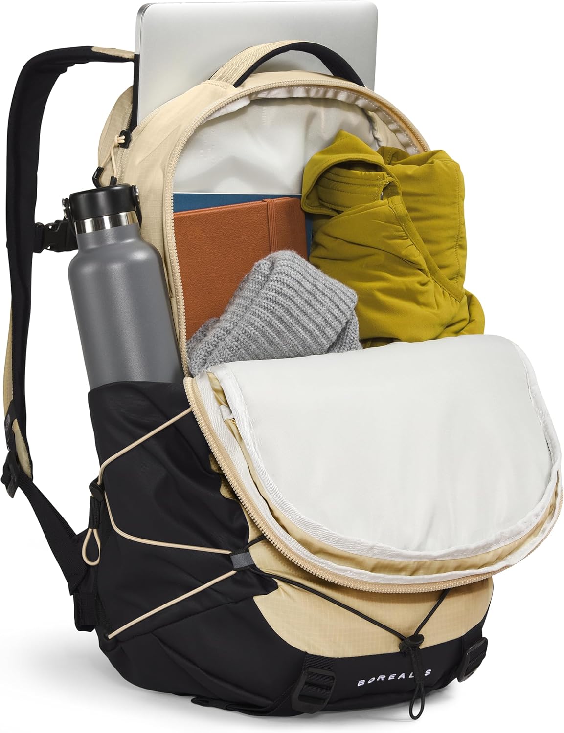 The North Face Borealis Commuter Laptop Backpack - Water Repellent, 16" Laptop Sleeve, Large Main Compartment, Gravel/TNF Black-NPF, One Size - Image 5