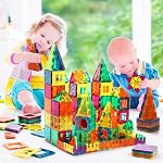 Tuiles magnétiques, 110PCS Ensemble de construction d'aimants, blocs de construction magnétiques, construction STEM Jouets pour les enfants, Cadeau pour les garçons filles