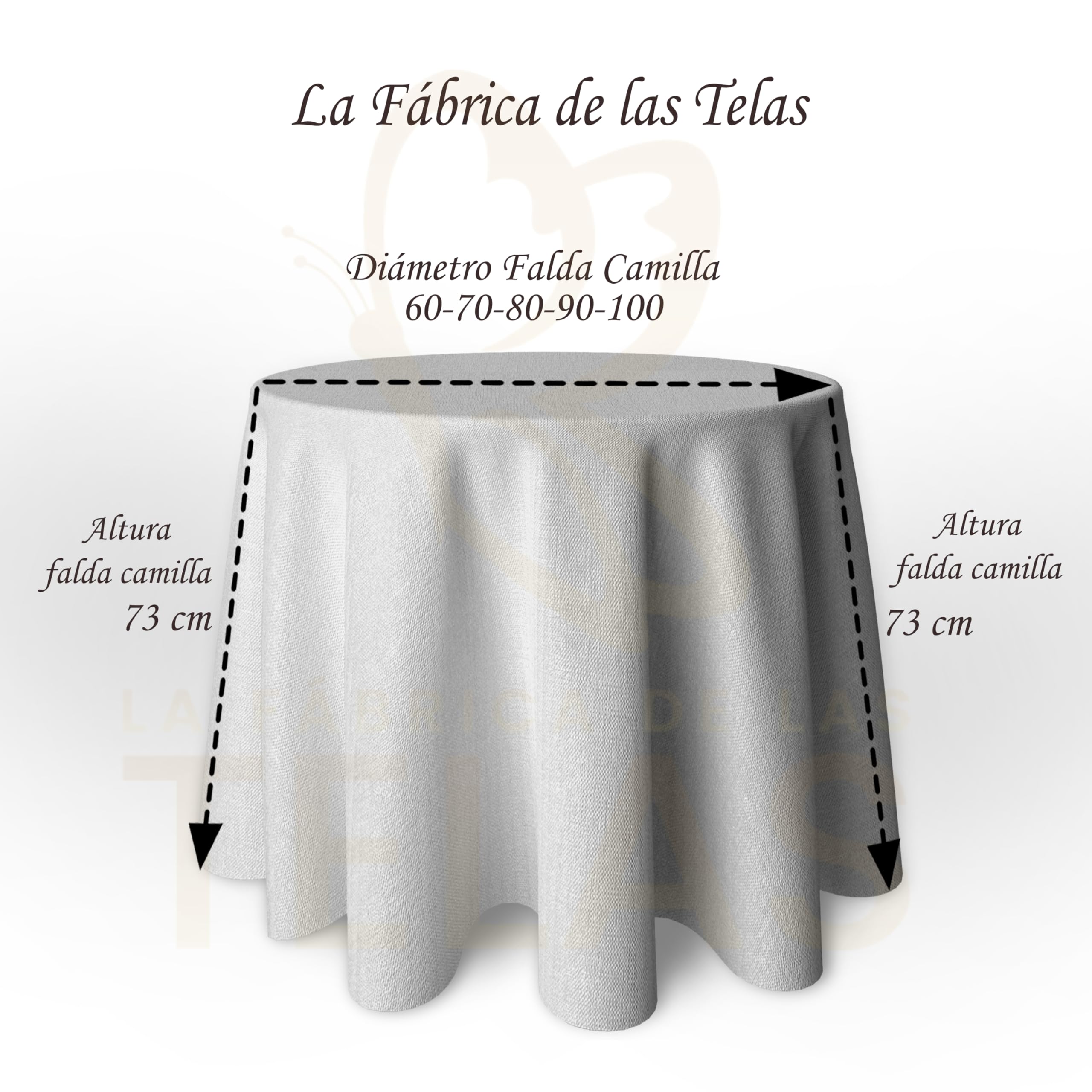LaFábricadelasTelas -Falda,Ropa de Mesa Camilla Redonda Flores y Hojas Color Agua Marina y Gris. (Gris, 90 Redonda Diámetro)