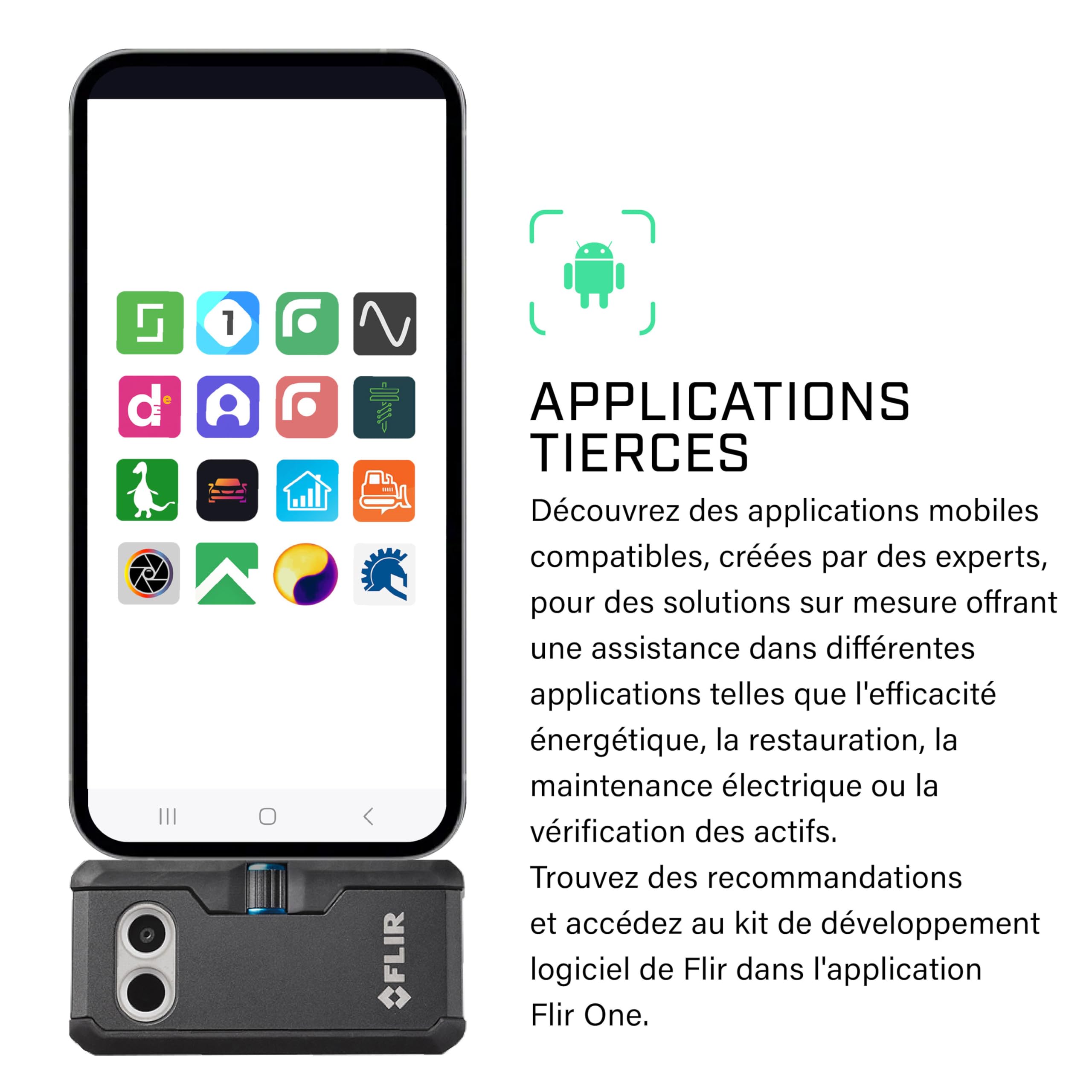 Flir One Pro - Caméra Thermique pour Smartphones Android (USB-C), Super résolution 480x360 (160x120 IR natif)