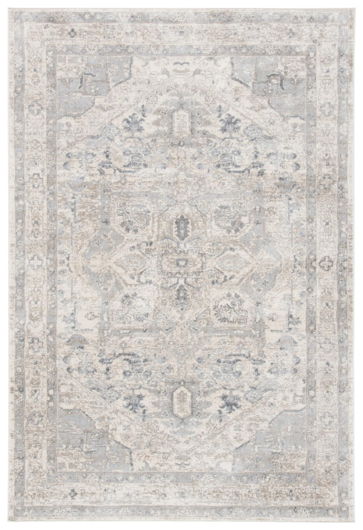 Tapis de salon Safavieh style traditionnel ivoire et gris pour chambre cocooning