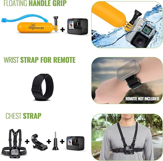 GoPro HERO12 (Hero 12) Black - Waterproof Action Camera with 5.3K HDR Video, 27MP Photos, 1/1.9 Image Sensor, Live Streaming, Webcam, Stabilization + 64GB Card & 50 Piece Accessory Kit - Bundle