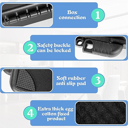 Miniatura 3 de OUUTMEE Estuche rígido portátil de 14.1 x 10.6 x 3.5 pulgadas con espuma personalizable en dados que protege para equipos, electrónica,