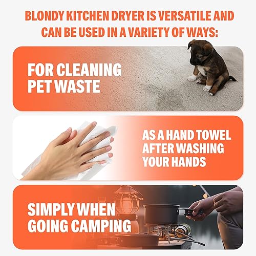 Miniatura 3 de BLONDY Toallas de papel de cocina, paquete de 6 servilletas desechables, hojas de papel de seda blanco, toallas de cocina a granel  Toallas de mano