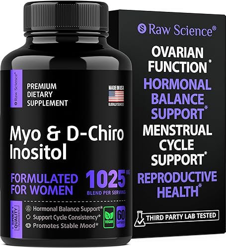 Myo & D-Chiro Inositol - Equilibrio hormonal y apoyo ovárico suplementos de fertilidad para mujeres, PCOS, vitaminas antes de la concepción -