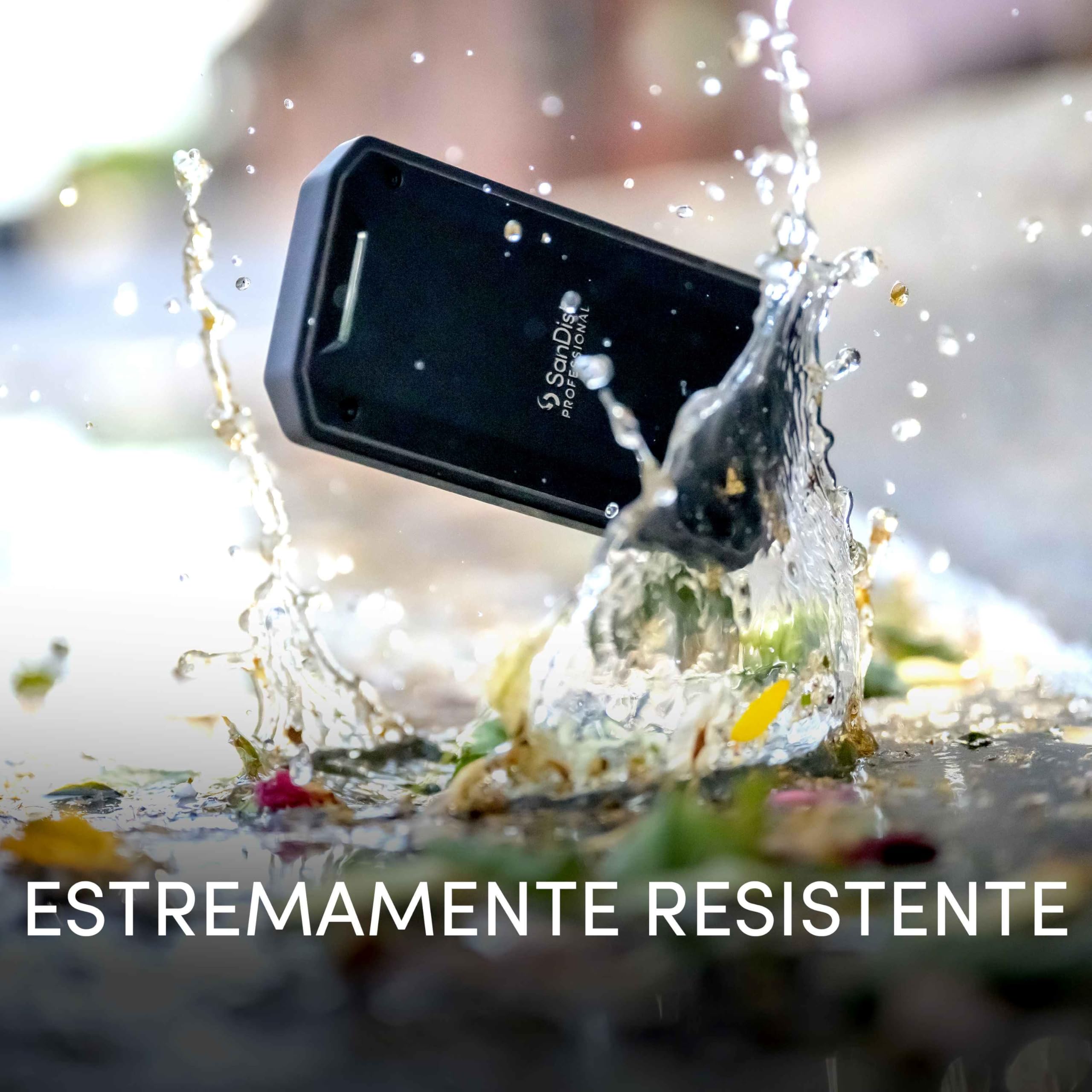 SanDisk Professional 4 TB SSD PRO-G40, fino a 3000 MB/s, unità a stato solido esterna, Thunderbolt 3 (40 Gbps), USB-C (10 Gbps) Ultra-robusta resistenza alla polvere/acqua IP68. Formattato exFAT