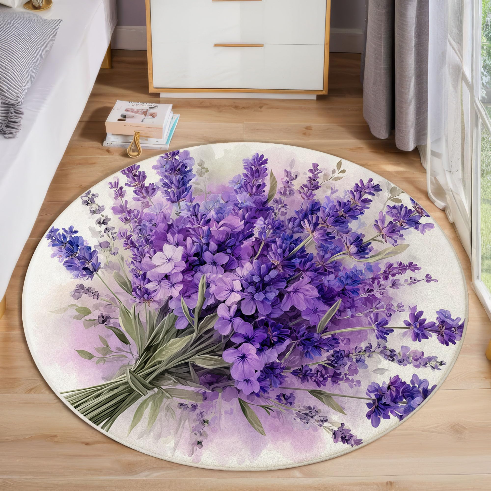 Tapis antidérapant lavande lavable pour sol glissant de cuisine