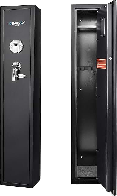 Barska Quick and Easy Access Biometric Rifles, Firearms and Long Guns Safe for Home, Removable Shelf, Optional Silent Mod...