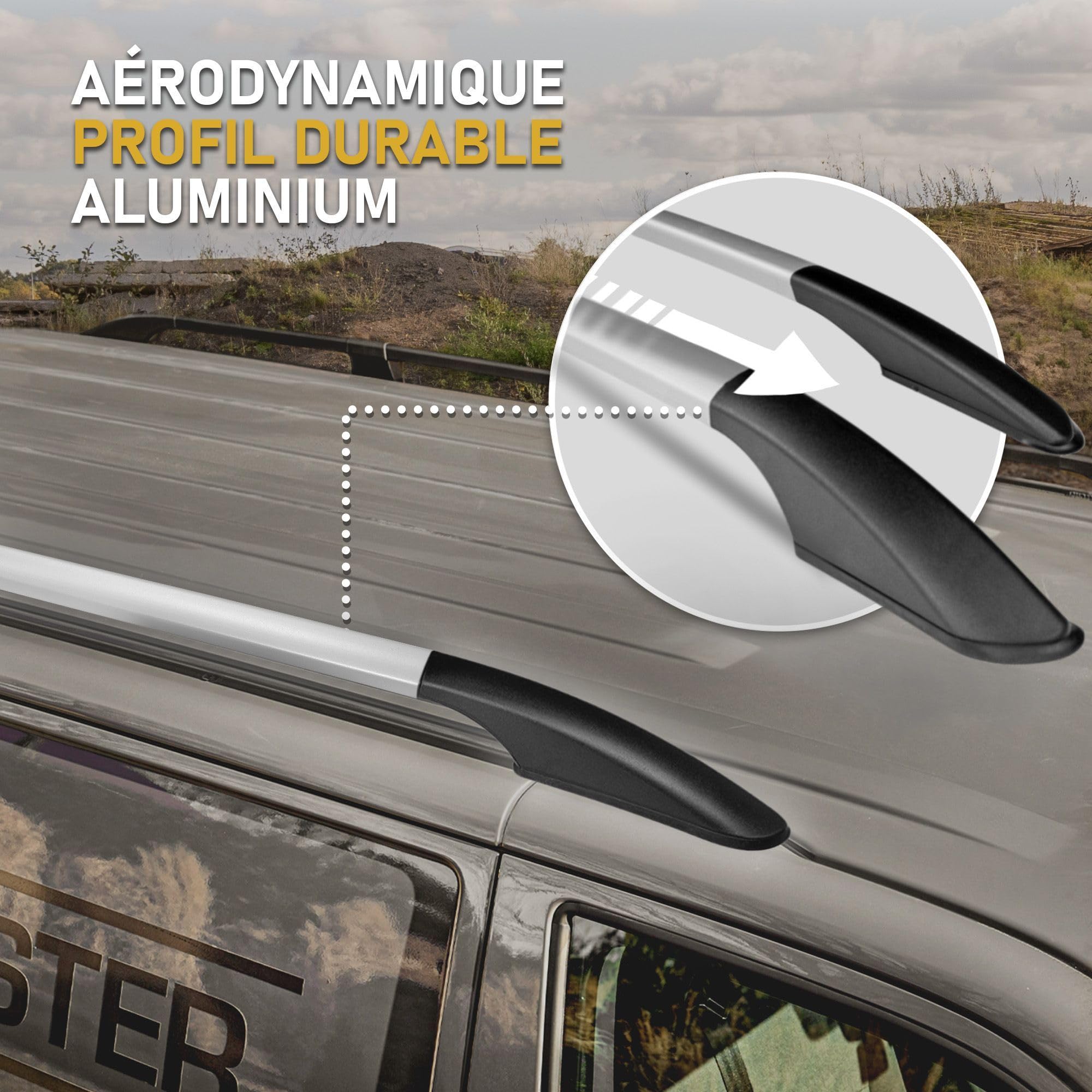 CHROMEMASTER | Les Barres de Toit Compatible avec Fiat Ducato L1 Court 2006+ ; Rails de Toit Conçus pour Le Montage de Barres de Toit, de Coffres de Toit, de Porte-vélos | Aluminium Durable