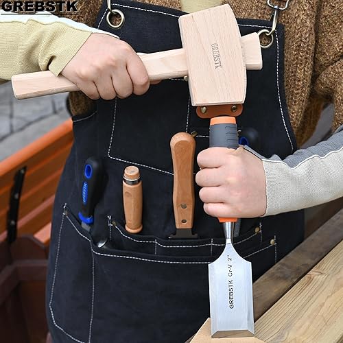 Miniatura 3 de GREBSTK Mazo de madera de haya martillo de hielo mazo talla mazo herramienta de mano para carpintería