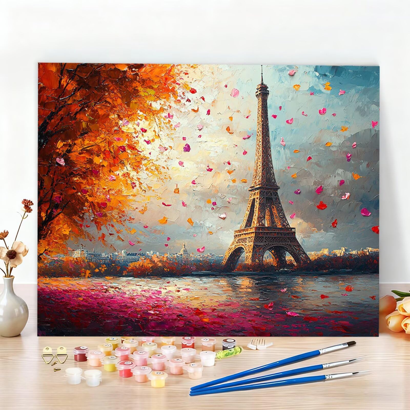 Malen Nach Zahlen Erwachsene Herbst Malen Nach Zahlen 135x100CM Paint by Numbers Ahorn Bild DIY Set Erwachsene Basteln mit Pinsel und Acrylpigment, Ohne Rahmen, Home Deko Wohnzimmer, Geschenke W6-904