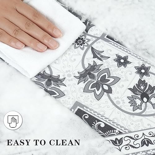 Miniatura 5 de ASPMIZ Juego de 2 tapetes de cocina bohemios, acolchados antifatiga, de espuma viscoelástica, antideslizantes, impermeables, cómodas, para cocina,