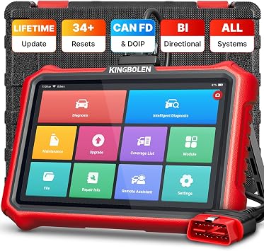 KINGBOLEN K8 Elite Full Systems Bidirectional Scan Tool, 8" Wired OBD2 Scanner Car Scanner, Lifetime Update Without Fee, 34+ Resets, Active Tests, ECU Function, FCA AutoAuth, CANFD & DOIP