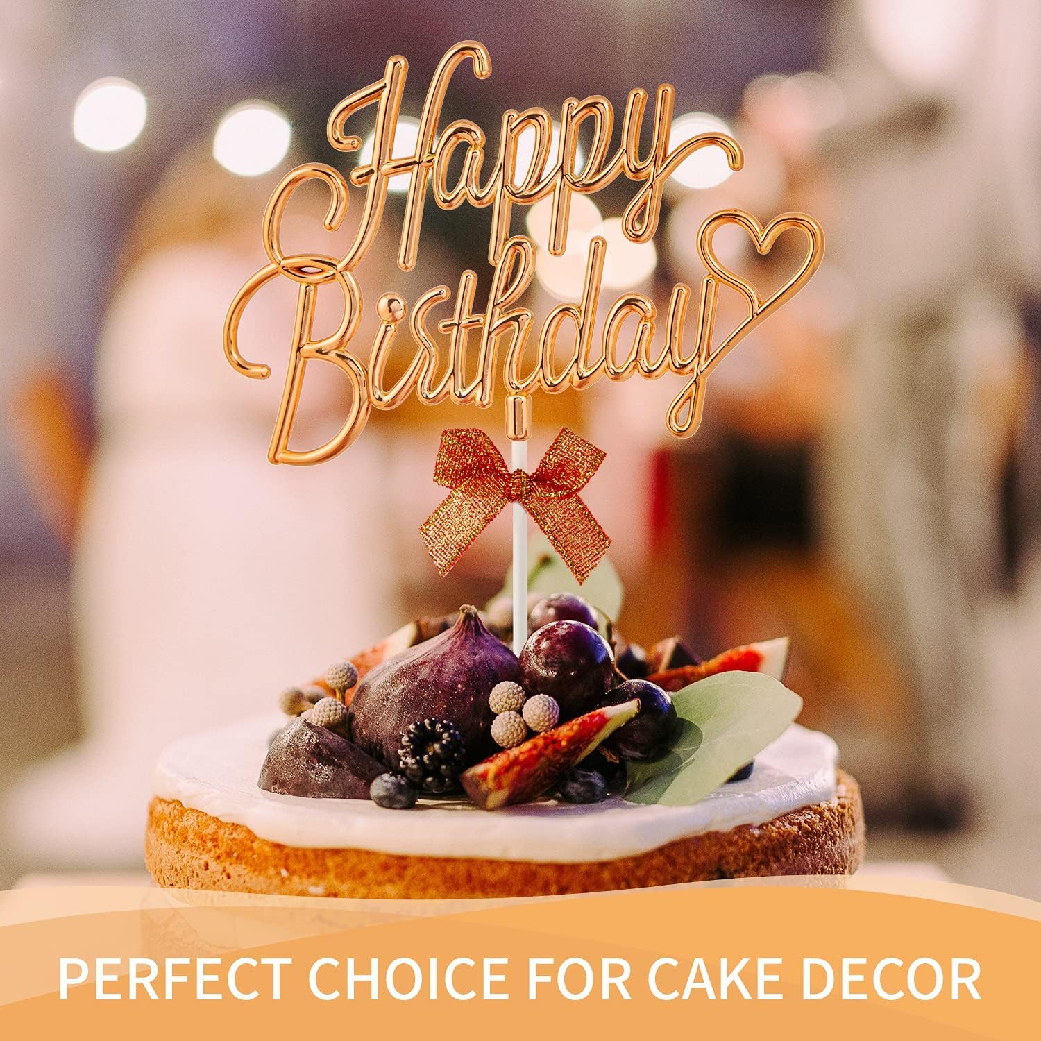 AMFIN® Happy Birthday Cake Toppers Set for Birthday Cake Supplies Decoration Accessories / 1st Birthday Party Decorating Items/Happy Birthday Cake Topper for Girl Party Decorations - Rose Gold - Image 4 thumbnail