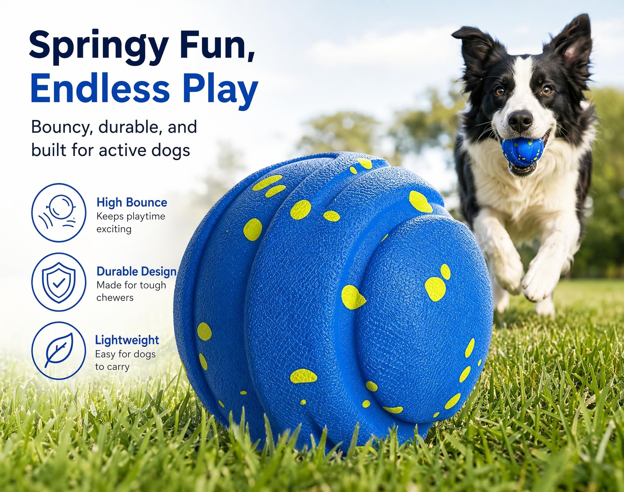 Balle interactive pour chien pour mâcheurs agressifs, jouets à mâcher pour chien, jouets d'enrichissement pour chien, mouvement automatique, rebondissement, rotation, rechargeable de type C