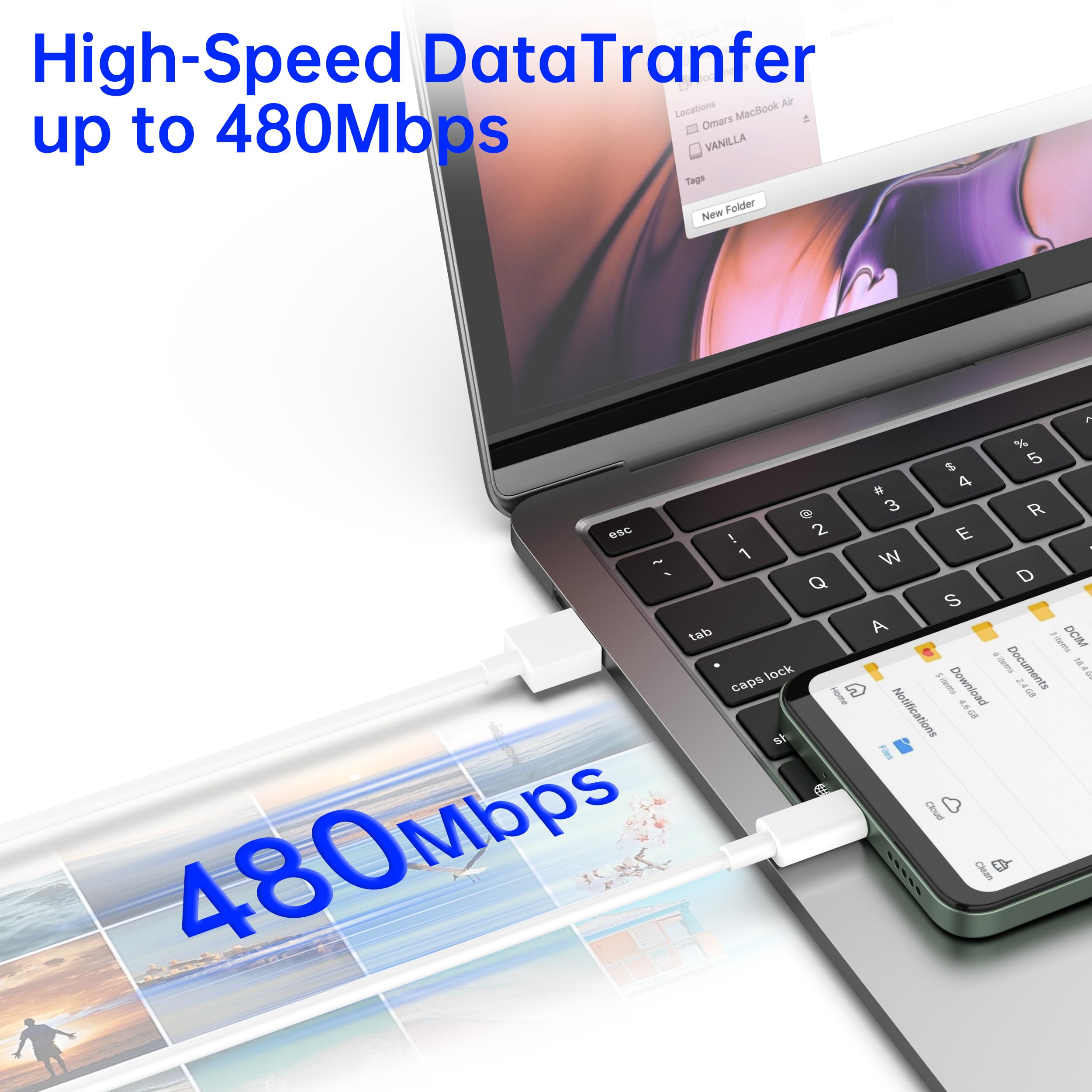 Amzpas 120W 6A Cavo USB Type-C 1M, Cavo USB C Ricarica Rapida per Xiaomi Redmi Note 14 13 12 11 11S 10S 11T 8 9 Pro; Xiaomi 14 13 10T 11T 12T 11 12 Lite, POCO X6/X5/C65/X4/F3/M5/M5/Mi Pad 5 (1M*2) - 4