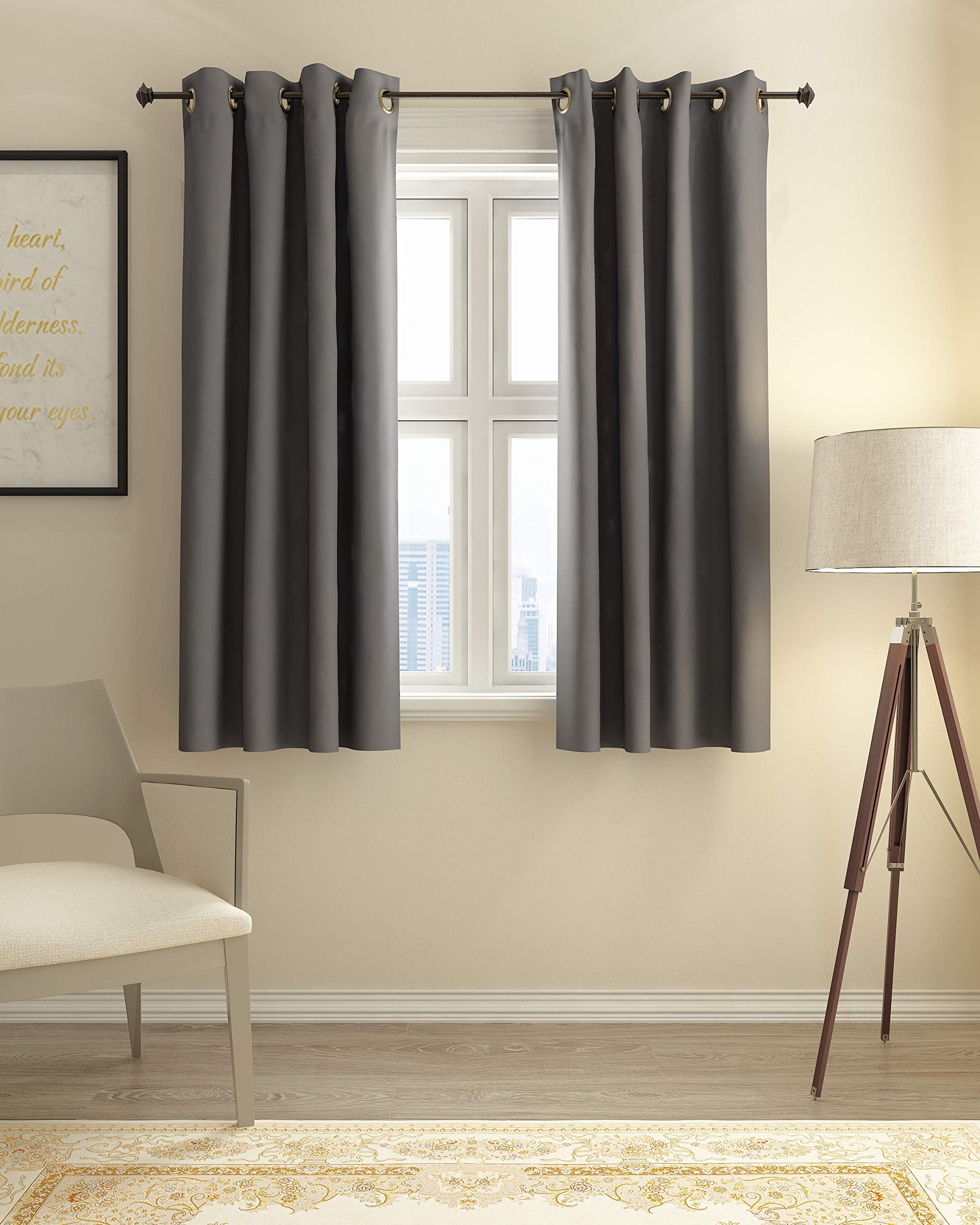 Amazon.com: Furinno Collins Curtain 52x63 inches Dark Grey