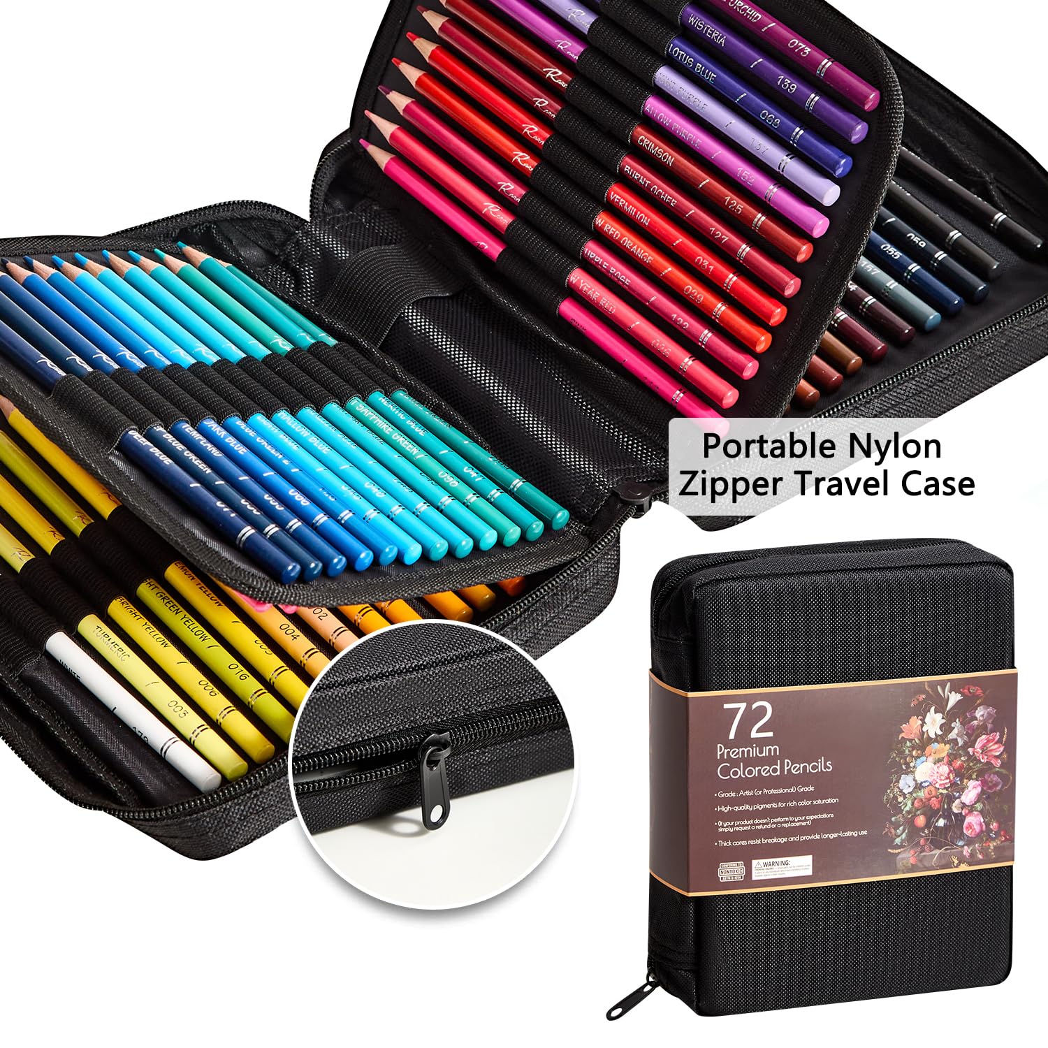 Buntstifte-Set für Erwachsene, 72 Farben, weiche Künstler-Serie mit lebendigen Farben, Zeichenstifte, Kunststifte, professionelle Farbstifte auf Ölbasis, Geschenkbox