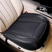 kingphenix Universal Car Seat Cover - PU Leather, Anti-Slip, Easy Install Fits 95% Cars Trucks SUVs Vans - Black 21x20.5"