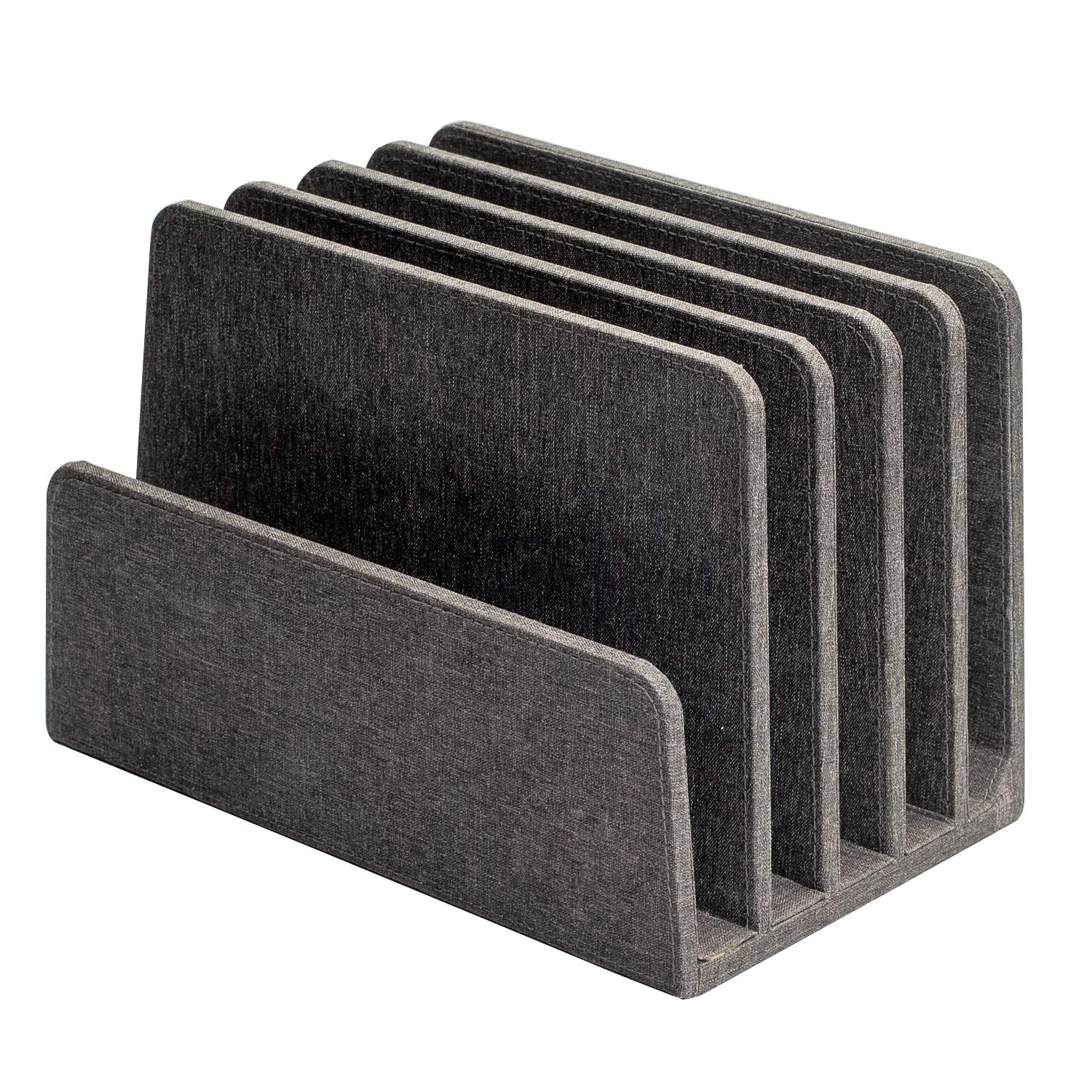 MobileVision Soporte multidispositivo y organizador para teléfonos inteligentes, tabletas y portátiles, Executive gris oscuro, 5 ranuras