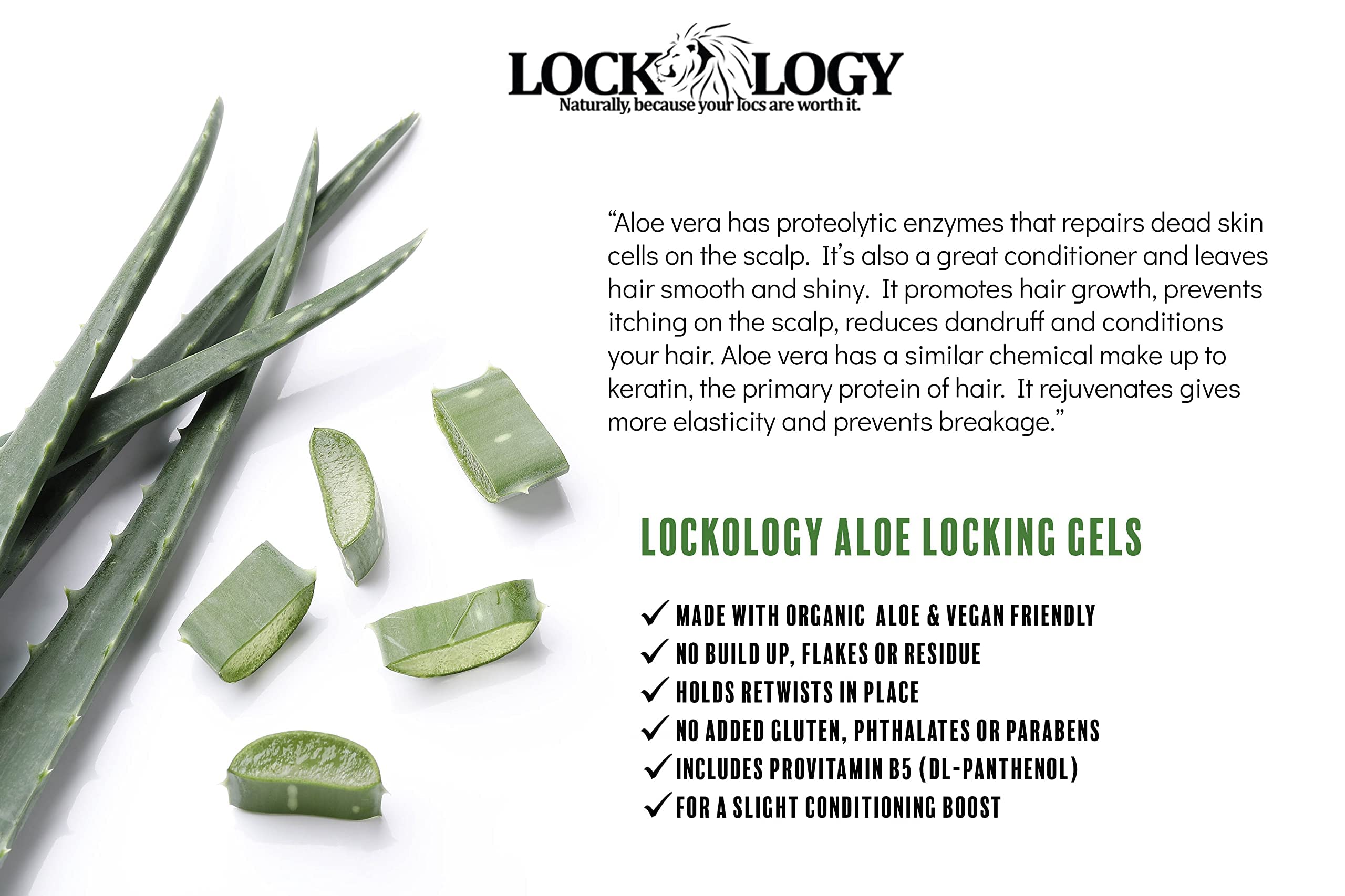 Organic Loc Retwist Gel & Locking Gel Aloe and Rosewater Loc Gel For