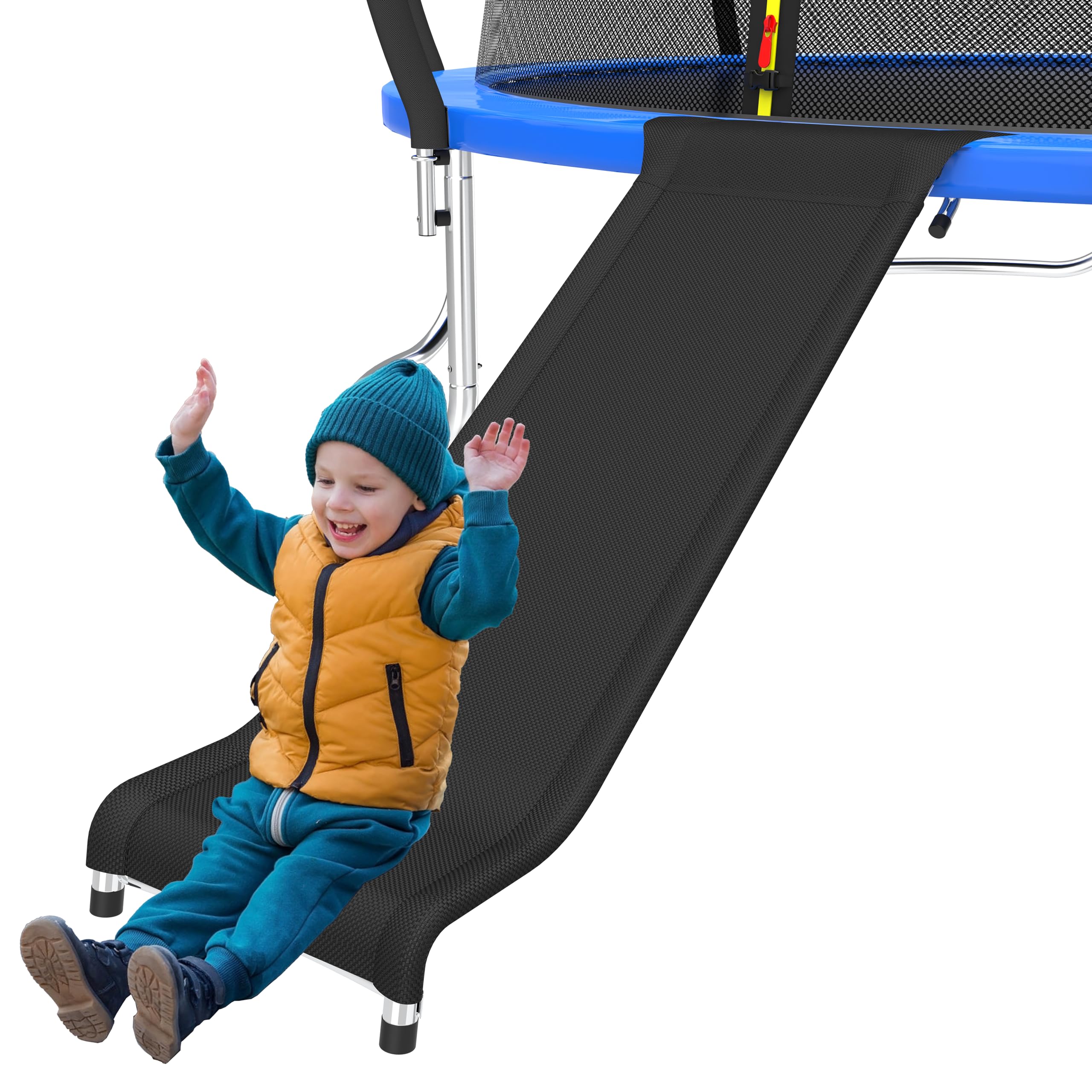 Polwkscas Trampoline Slide Universal Trampoline Ladder with Buffered Segment for Toddler Strong Tear Resistant Fabric Climber Trampoline Accessorie for Kids