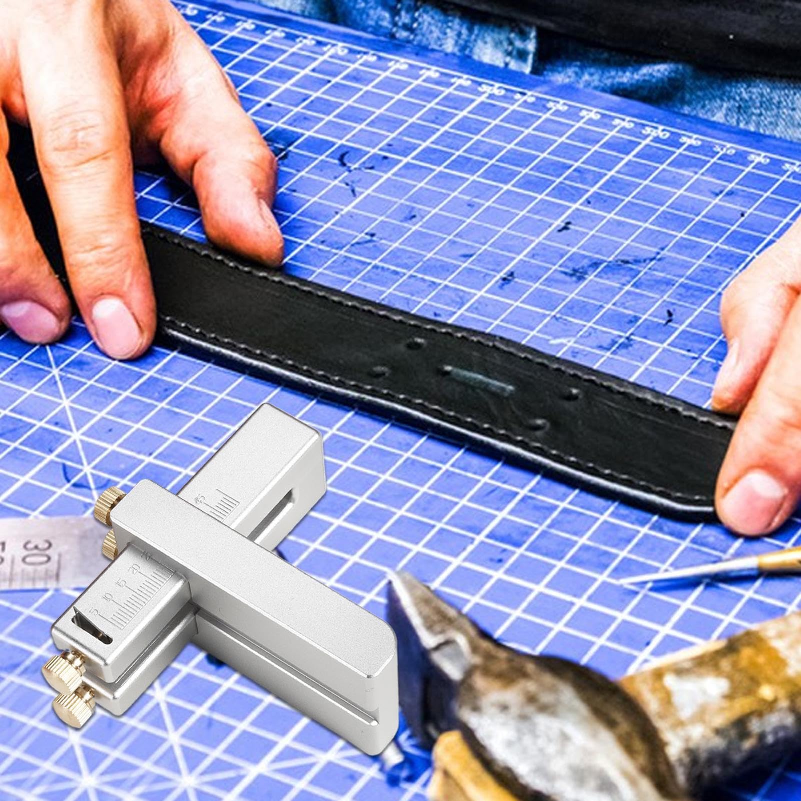 Tagliacinture - Attrezzo Di Precisione Per Taglio Cuoio,Attrezzo Manuale Regolabile di Precisione per Hobby Artigianali Casa Creazioni in Pelle Uomo Donna Fai Da Te