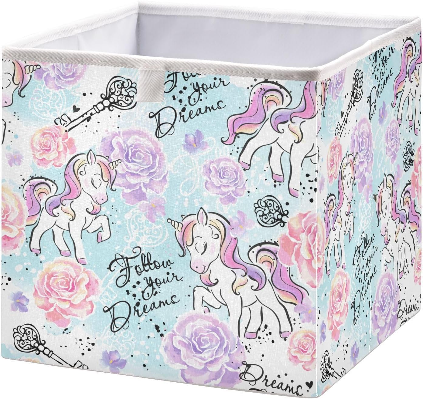 GOODOLD Little Unicorn Cube Storage Bin 11 Inch Fabric