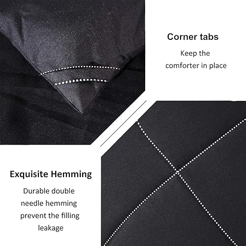 Miniatura 4 de DOWNCOOL - Edredones de tamaño matrimonial, relleno de edredón, para todas las estaciones, edredón ligero, edredón de hotel, con pestañas en las